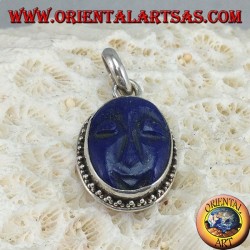 Colgante de plata con camafeo lapislázuli ovalado natural 