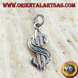 Pendentif en argent le symbole du dollar