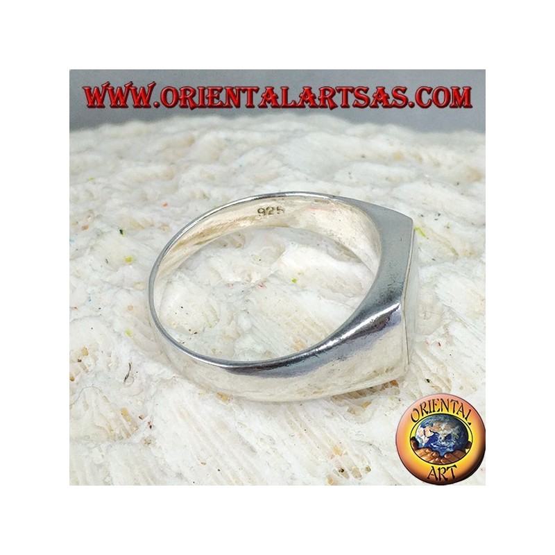 Anillo de plata simple con 8 * 10 madreperla rectangular