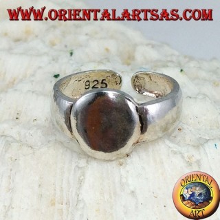 Anillo de plata para pies o falanges con una placa ovalada lisa