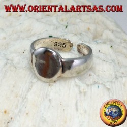 Anillo de plata para pies o falanges con una placa ovalada lisa