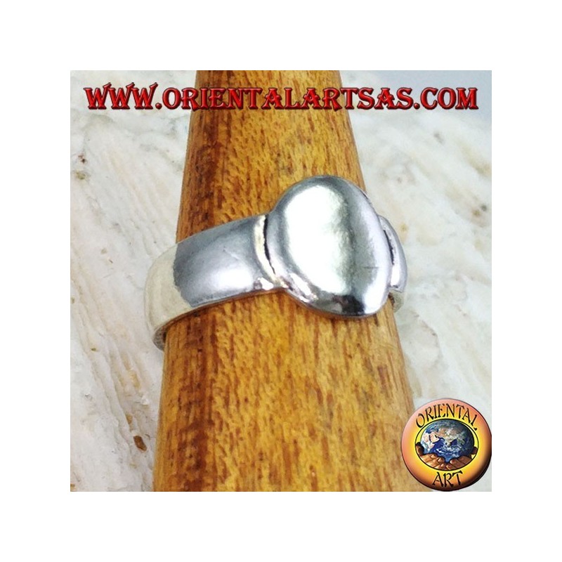 Anello in argento da piedi o falange con piastrina ovale liscia