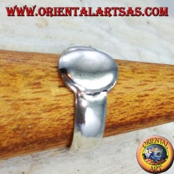 Silver ring for feet or phalanxes with a smooth oval plate