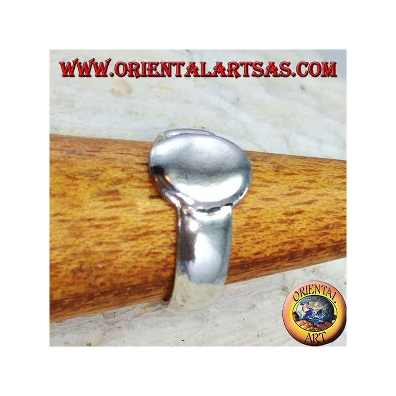 Bague en argent pour les pieds ou les phalanges avec une plaque ovale lisse