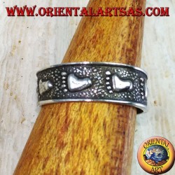 Anillo de plata para pies o falanges con pie cincelado