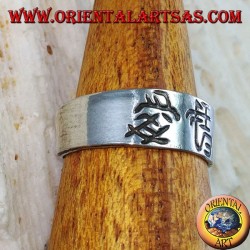 Anillo de plata para pies o falange con ideograma chino amor y felicidad