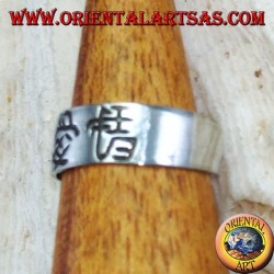 Silver ring for feet or phalanx with Chinese ideogram love and happiness