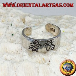 Anillo de plata para pies o falange con ideograma chino amor y felicidad