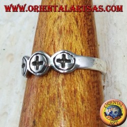 Anillo de plata para pies o falanges con tres cruces