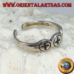 Bague en argent pour les pieds ou les phalanges avec trois croix