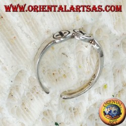 Anillo de plata para pies o falanges con tres cruces