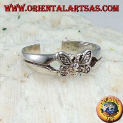 Anillo de plata para pies o falange con mariposa