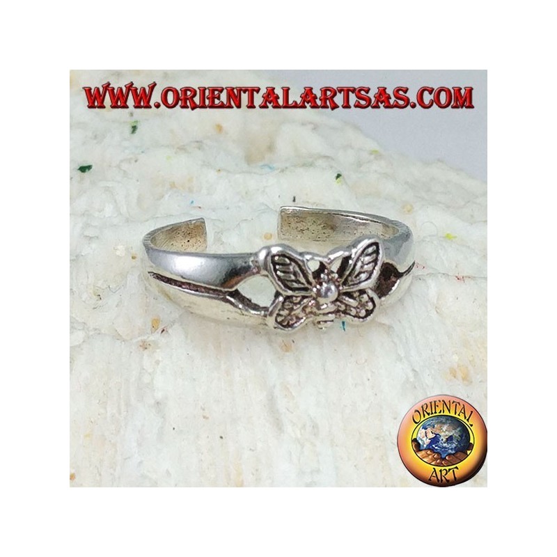 Bague en argent pour les pieds ou la phalange avec papillon