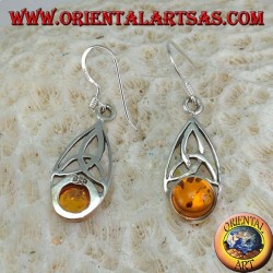 Pendientes de plata con nudo tyrone y ámbar