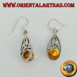 Pendientes de plata con nudo tyrone y ámbar