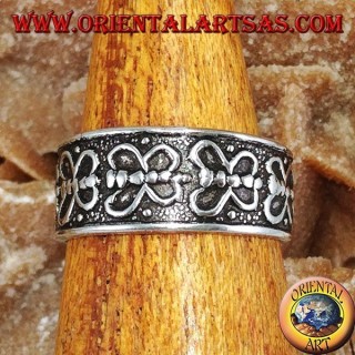 Bague en argent pour les pieds ou pour les phalanges avec des papillons d'affilée