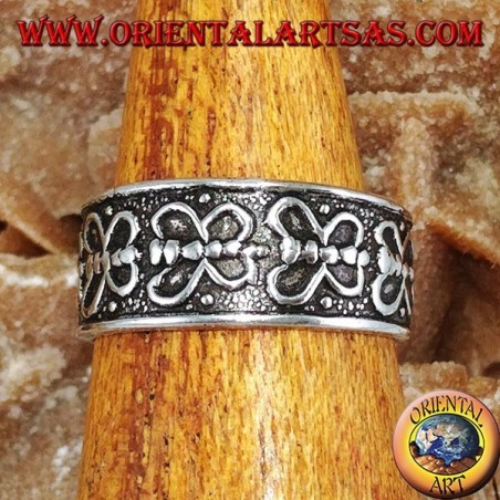 Anello in argento per piedi o per falange  con farfalle in fila