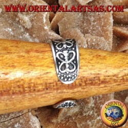 Silver ring for feet or for phalanxes with butterflies in a row