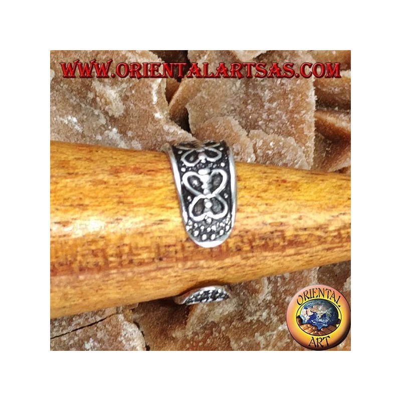 Bague en argent pour les pieds ou pour les phalanges avec des papillons d'affilée