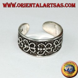 Anillo de plata para pies o para falanges con mariposas en una fila