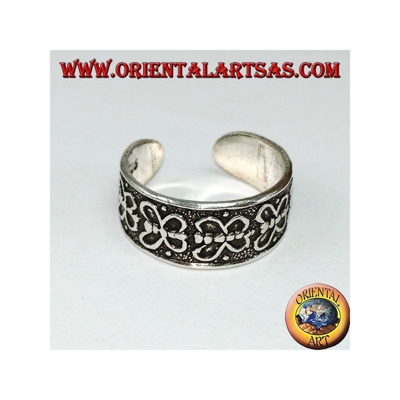 Bague en argent pour les pieds ou pour les phalanges avec des papillons d'affilée