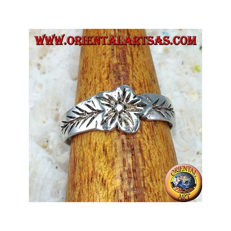 Anello in argento per piedi o per falange  con fiore