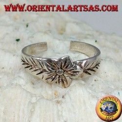 Bague en argent pour les pieds ou pour les phalanges avec fleur