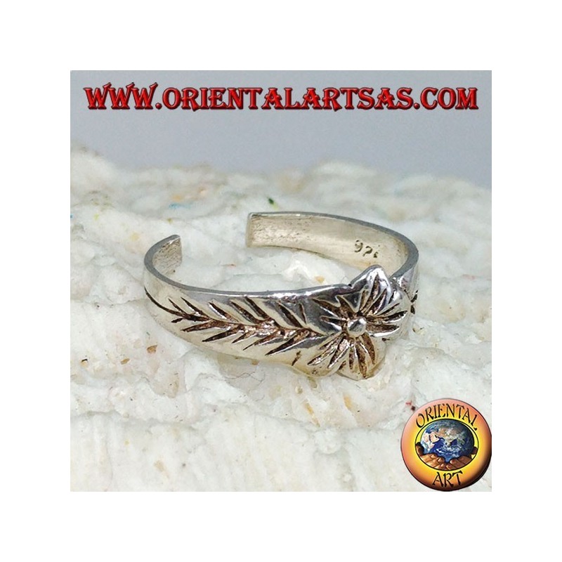 Anillo de plata para pies o para falanges con flor