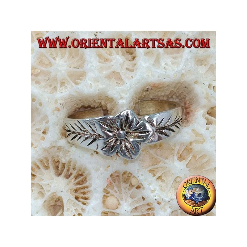Bague en argent pour les pieds ou pour les phalanges avec fleur