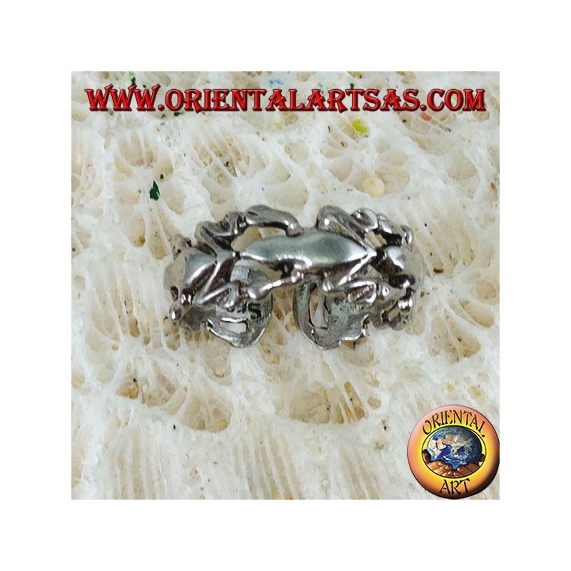 Bague en argent pour les pieds ou pour les phalanges avec les grenouilles d'affilée