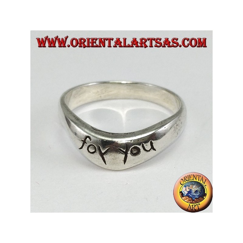 Anillo de plata con grabado  (FOR YOU)