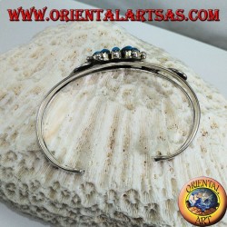 Starre Silberarmband mit türkisem Gänseblümchen
