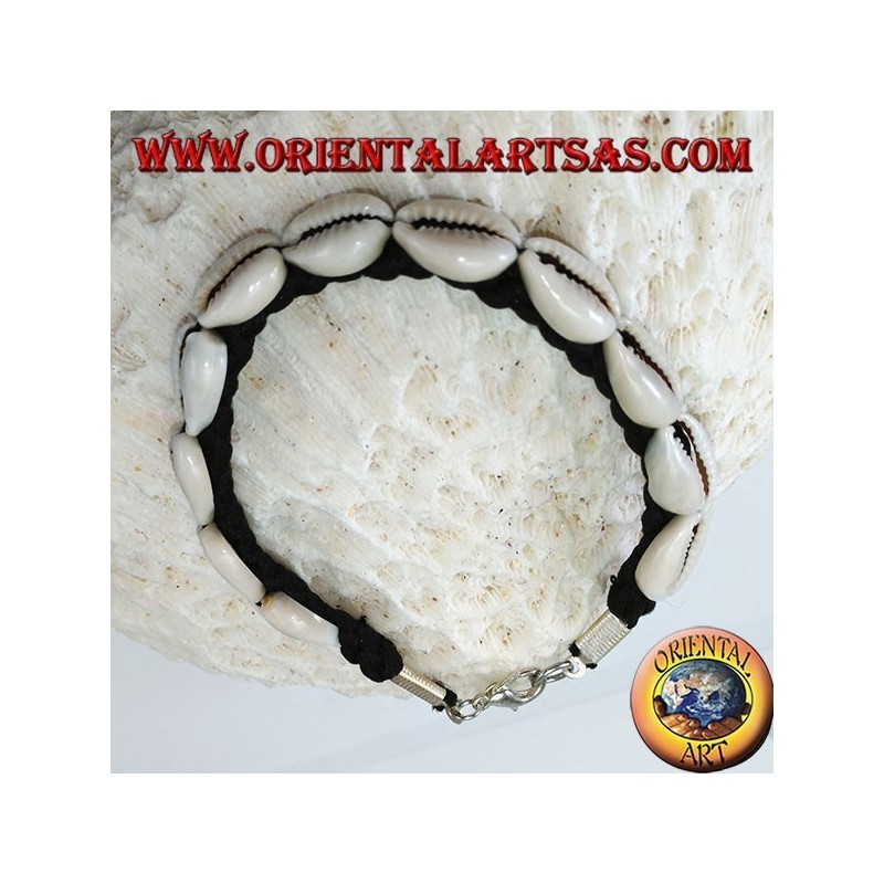 Bracelet de coquilles de carea cowrie avec fermoir en métal analergique
