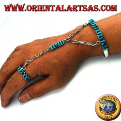 Armband Kuss aus Sterlingsilber mit türkisfarbenem Shuttle