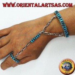 Bracelet baiser en argent sterling avec navette turquoise