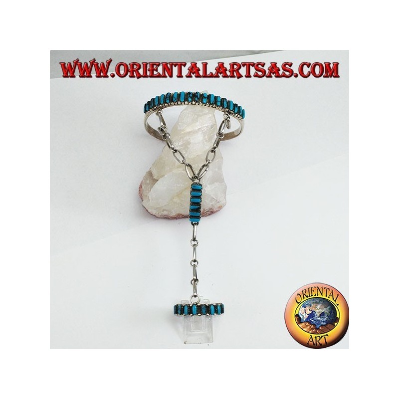 Armband Kuss aus Sterlingsilber mit türkisfarbenem Shuttle