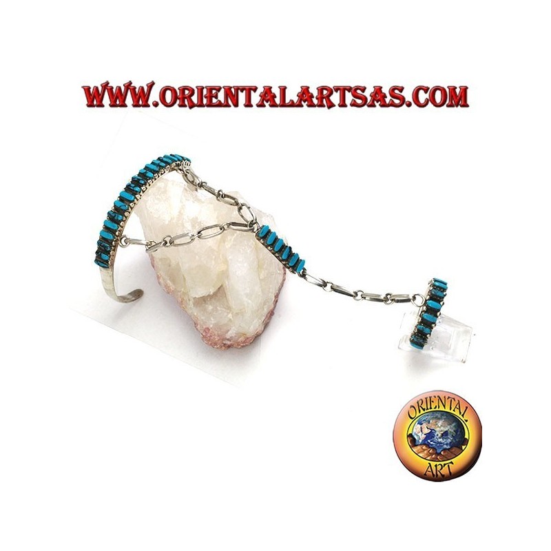 Armband Kuss aus Sterlingsilber mit türkisfarbenem Shuttle