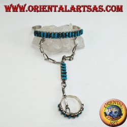 Armband Kuss aus Sterlingsilber mit türkisfarbenem Shuttle