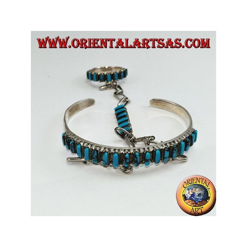 Armband Kuss aus Sterlingsilber mit türkisfarbenem Shuttle