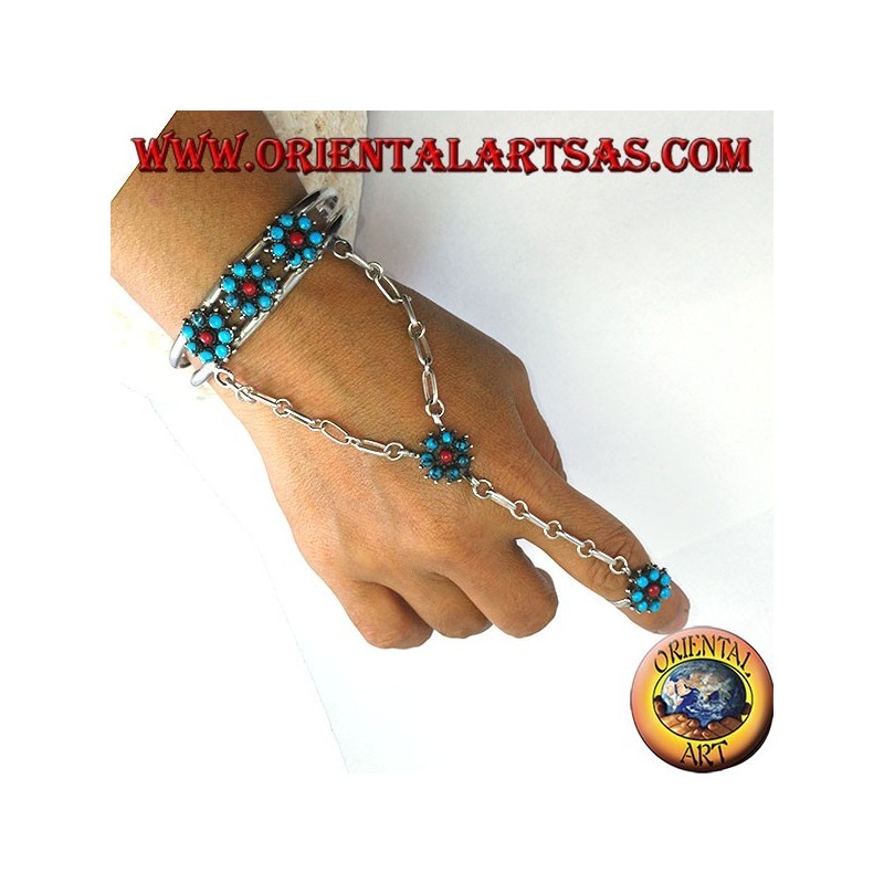 Armband Kuss aus Sterlingsilber mit türkisfarbenem Shuttle