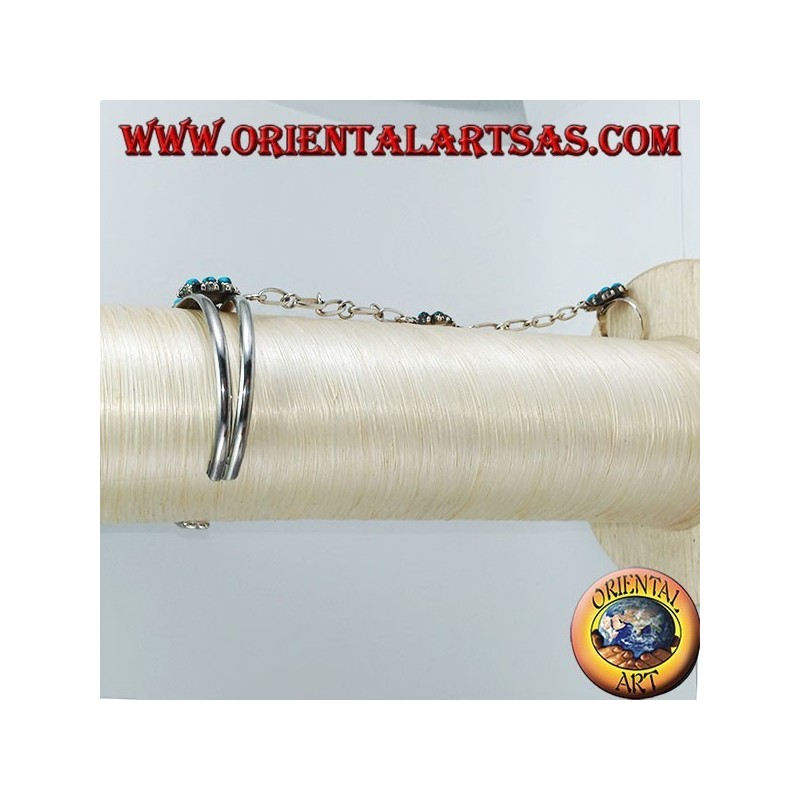 Armband Kuss aus Sterlingsilber mit türkisfarbenem Shuttle