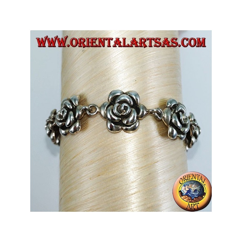 Bracciale in argento di rose-grandi