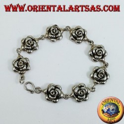 Bracelet en argent de grandes roses