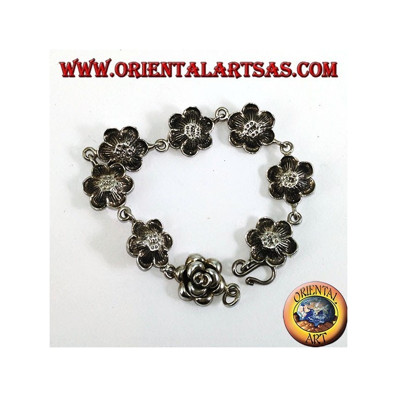 Bracciale in argento di rose-grandi