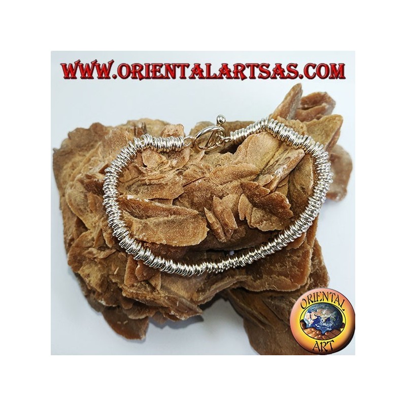 Silver bracelet with ring washers, dodo model