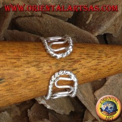 Anillo de plata con dedos de los pies o falange, alambre con ondas