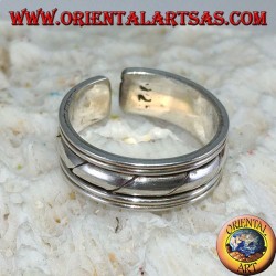 Bague en argent pour les pieds ou pour les phalanges, avec des gravures faites à la main