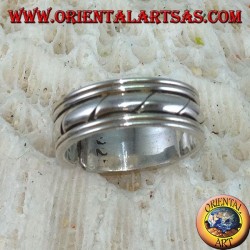 Bague en argent pour les pieds ou pour les phalanges, avec des gravures faites à la main