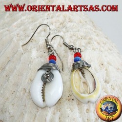 Cauri cowrie shell earrings with analergic metal