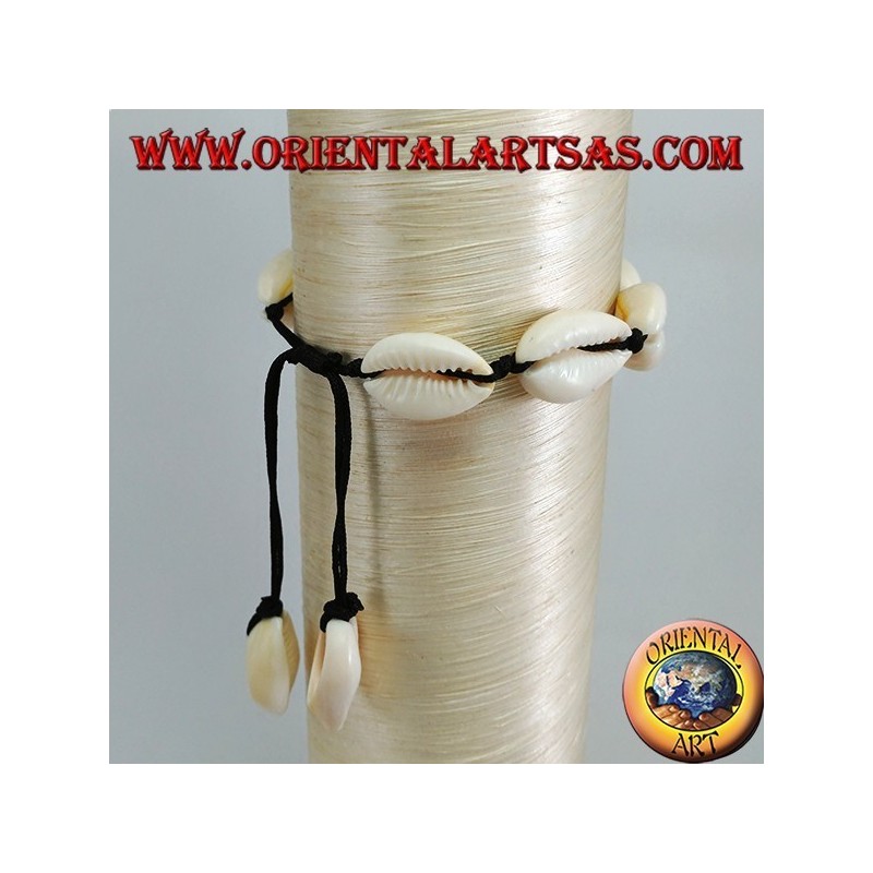 Anklet and bracelet double use of cowrie cauri shells, adjustable